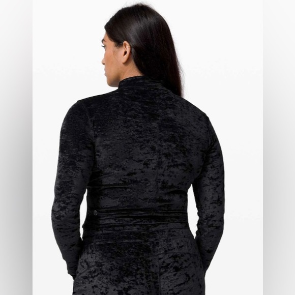 RARE NWOT 🔥 Lululemon All Aligned Mock Neck Long Sleeve *Crushed Velvet Black - Picture 2 of 8